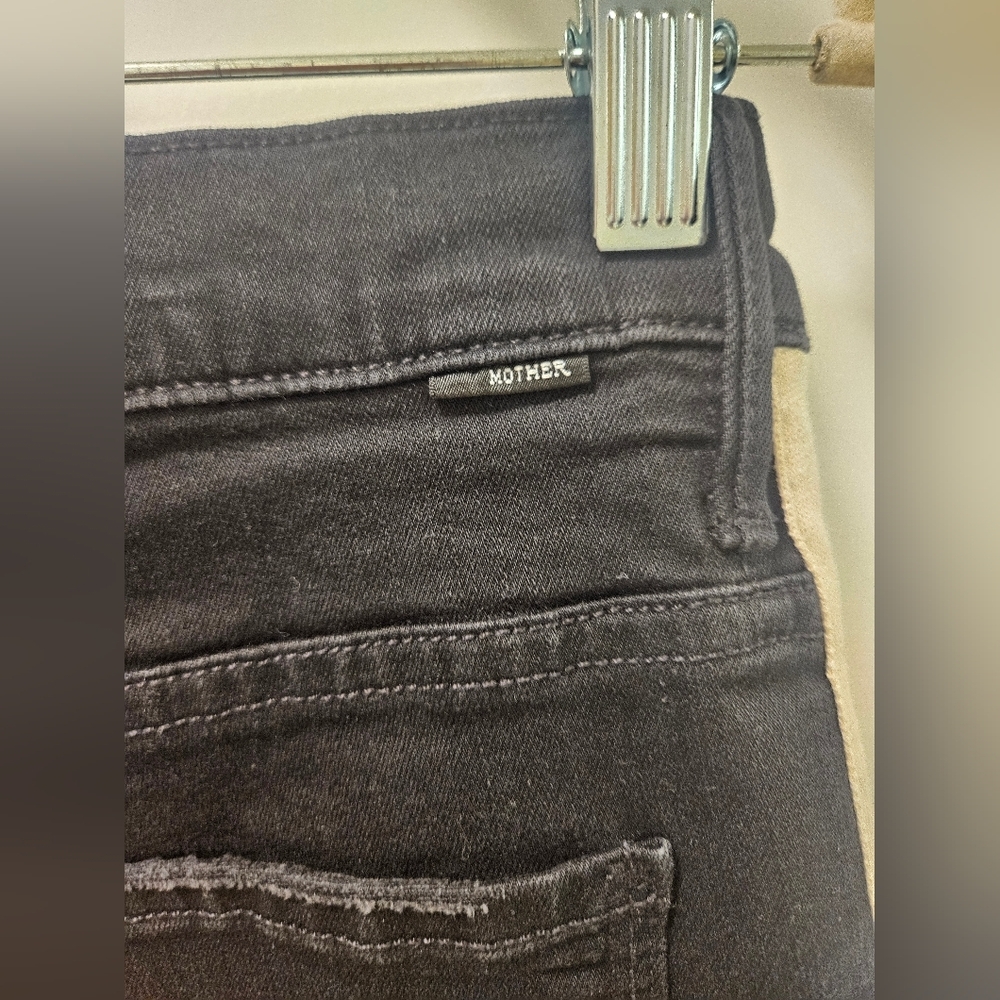 Mother Insider Striped Crop Step-Hem Fray Jeans In Guilty Racer Size 28 - Picture 12 of 16